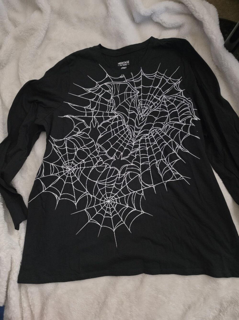 torrid Black Top with White Spider Web Graphic